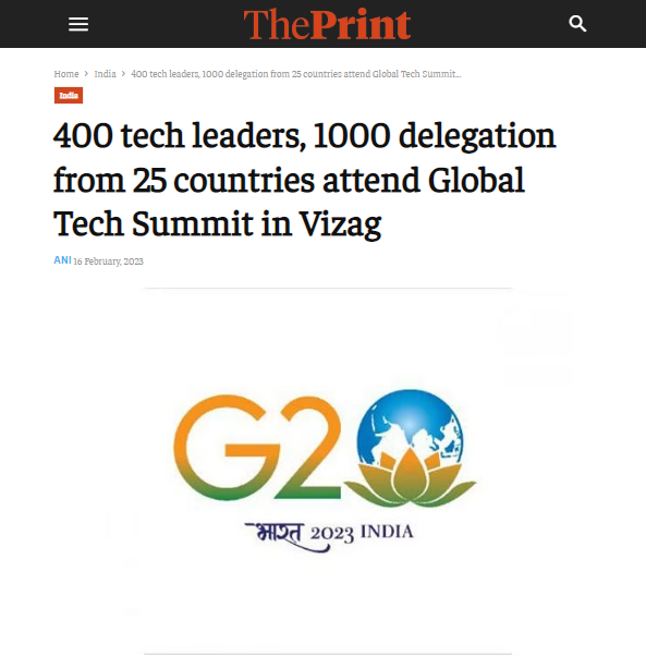 400 technology leaders and his 1,000 delegations from 25 countries attended G20 Summit